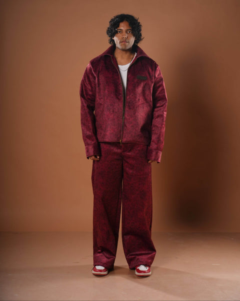 Maroon Suede Set - resaclothing