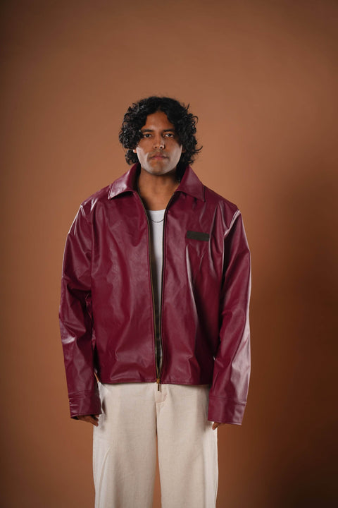 Leather Buttoned Jacket - resaclothing