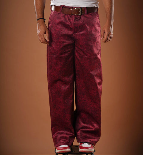 Maroon Suede Pants - resaclothing