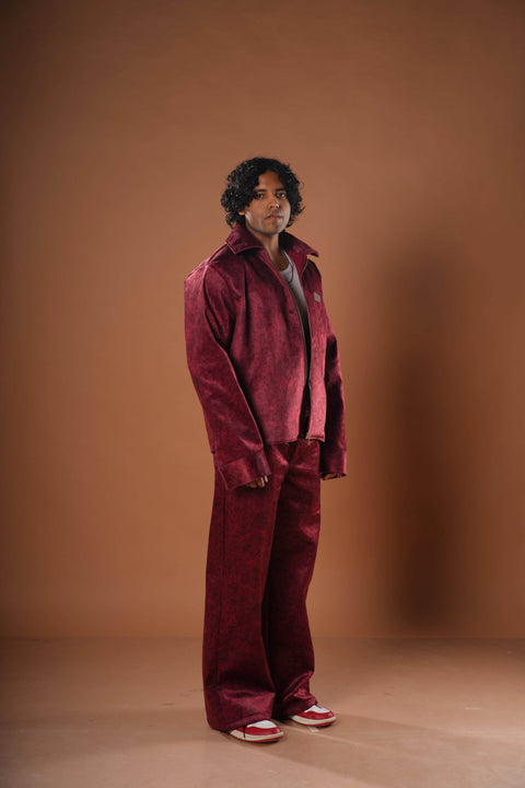 Maroon Suede Set - resaclothing