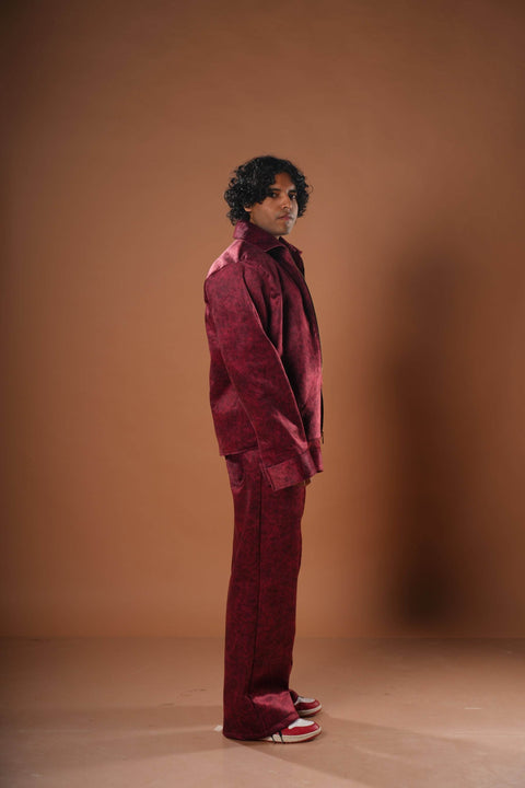 Maroon Suede Set - resaclothing