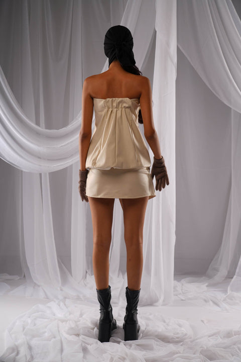Revival Off White Leather Tubetop - resaclothing