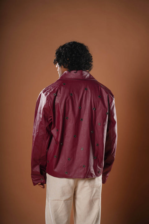 Leather Buttoned Jacket - resaclothing