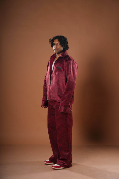 Maroon Suede Set - resaclothing