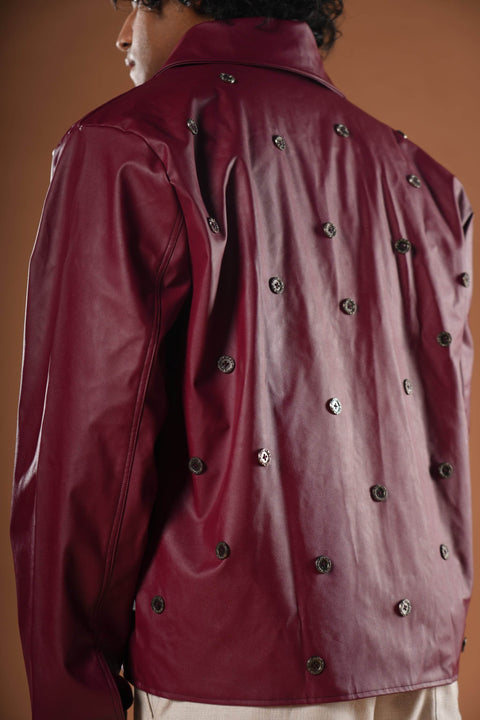 Leather Buttoned Jacket - resaclothing