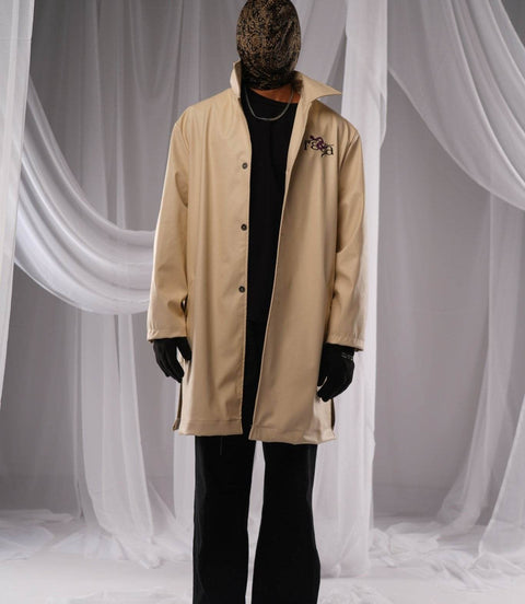 Revival Off White Leather Trench - resaclothing