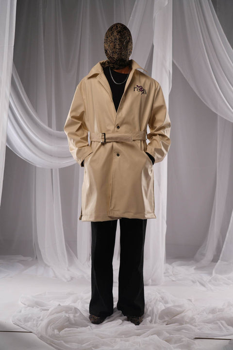 Revival Off White Leather Trench - resaclothing