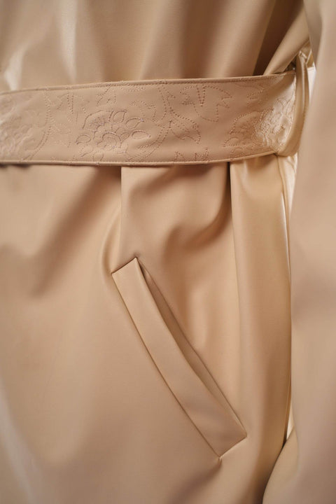 Revival Off White Leather Trench - resaclothing
