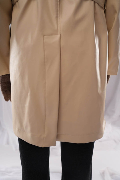Revival Off White Leather Trench - resaclothing