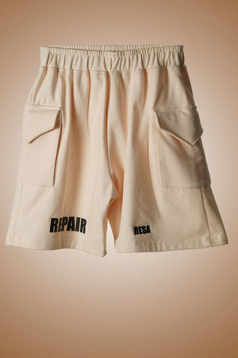 Repair Shorts Cream - resaclothing