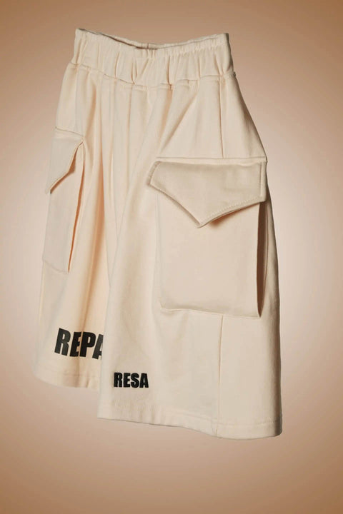 Repair Shorts Cream - resaclothing