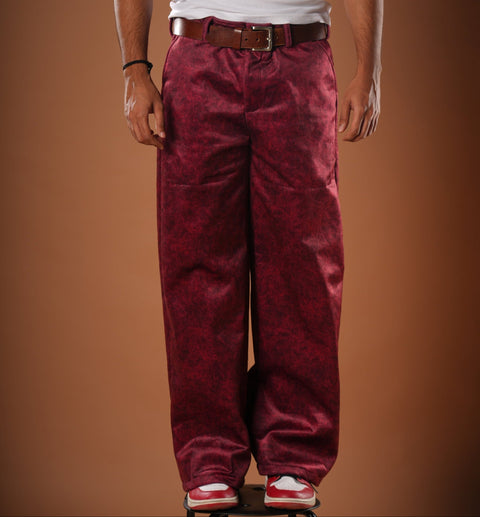 Maroon Suede Pants