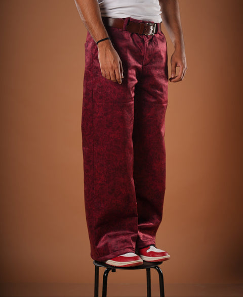 Maroon Suede Pants