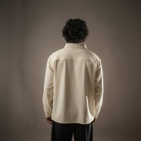 Cream Full Sleeves Quarter Zip