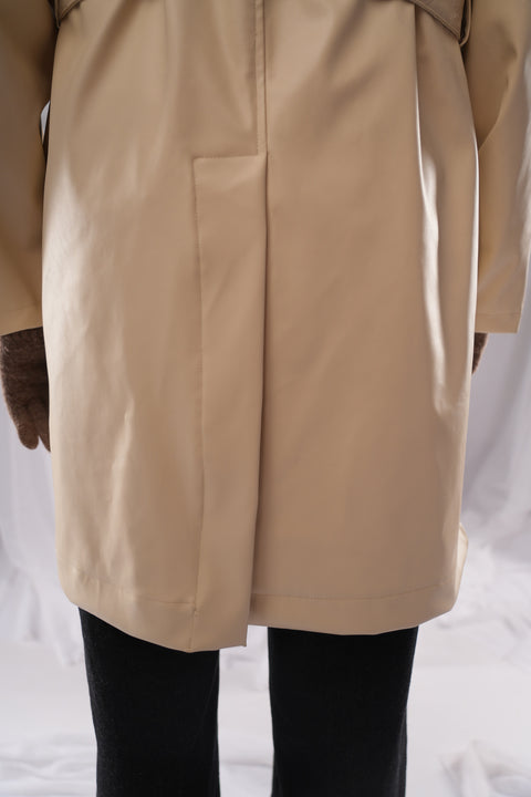 Revival Off White Leather Trench