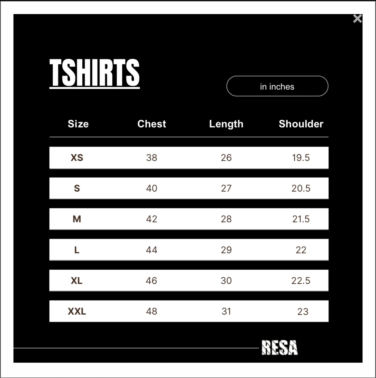 Size Chart