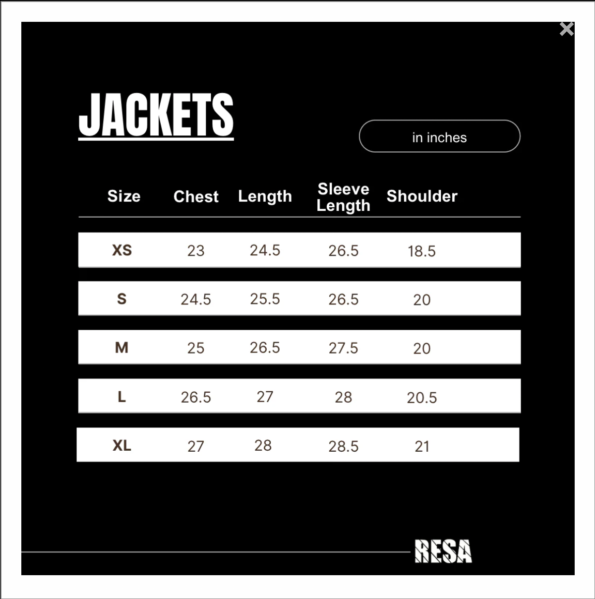 Size Chart