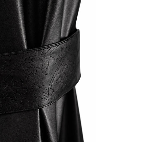 Revival Black Leather Trench