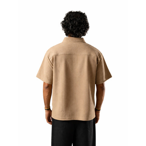 Brown Half Sleeves Quarter Zip