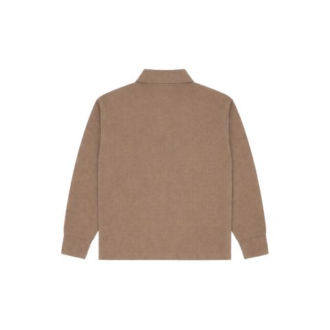 Brown Full Sleeves Quarter Zip