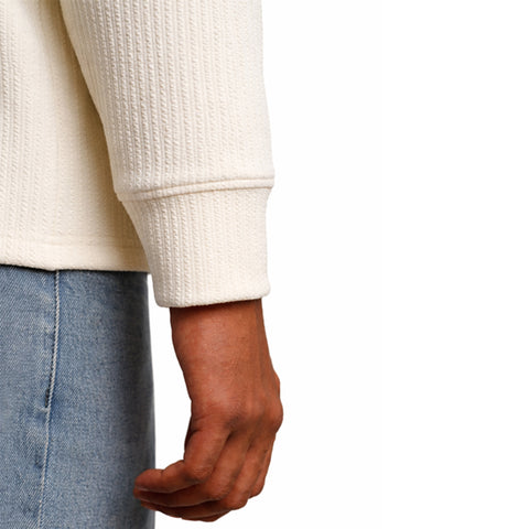 Cream Full Sleeves Quarter Zip
