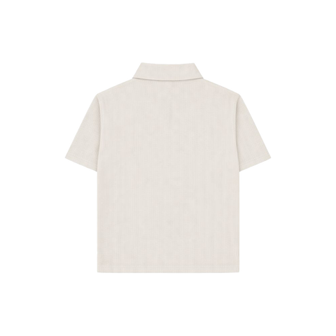 Cream Half Sleeves Quarter Zip