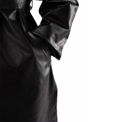 Revival Black Leather Trench