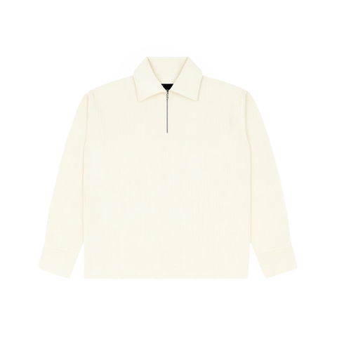 Cream Full Sleeves Quarter Zip