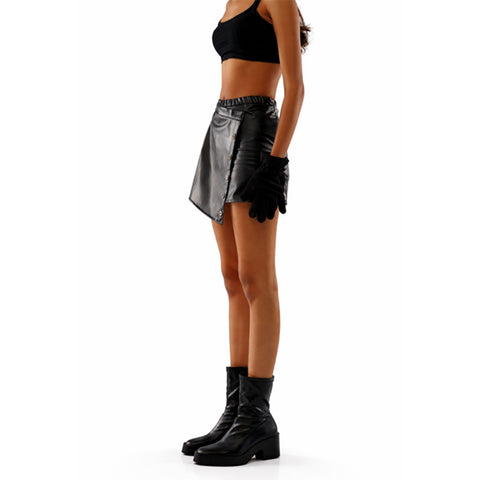 Revival Black Leather Skirt