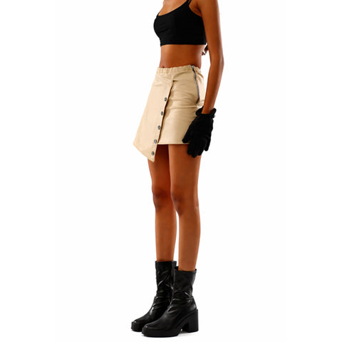 Revival Off White Leather Skirt