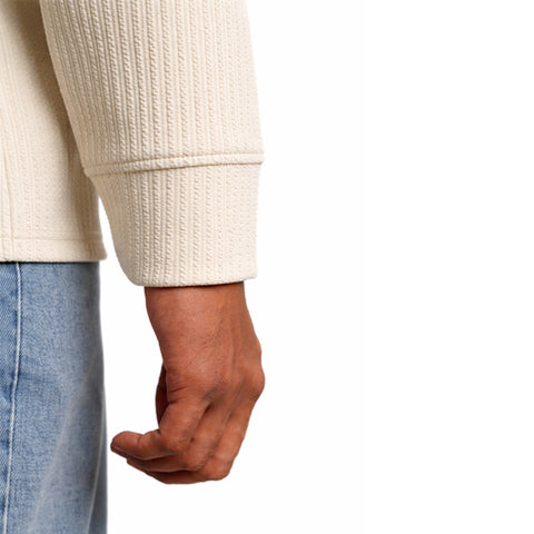 Beige Full Sleeves Quarter Zip