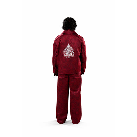 Maroon Suede Set