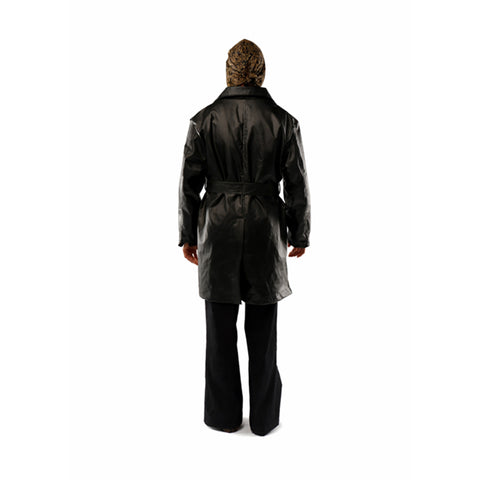 Revival Black Leather Trench
