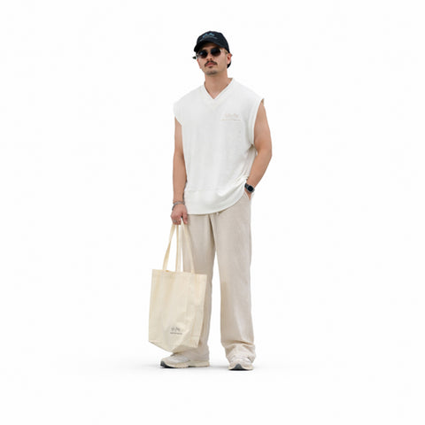 TAS White Knit Vest
