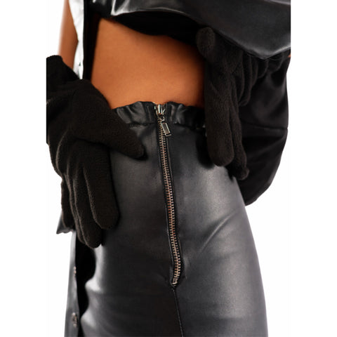 Revival Black Leather Skirt